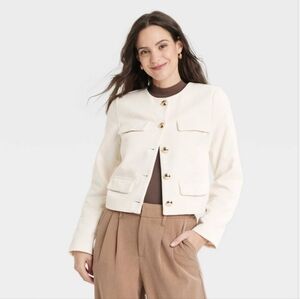 a new day Ivory Blazer with Gold Accents